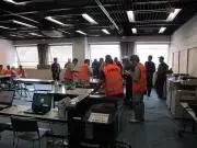 写真：市役所内での防災訓練の様子