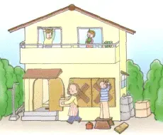 イラスト：風水害に備えてわが家の安全対策