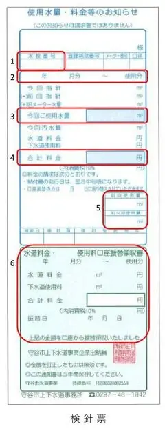 検針票の画像