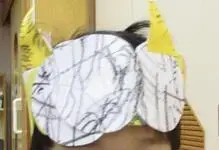 写真：鬼の髪の毛と角のヘアバンド