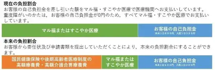 高額療養費・高額介護合算療養費と負担割合の図