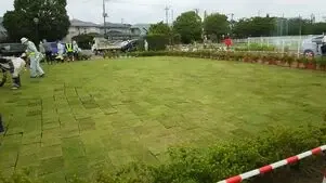 写真：芝生ひろば完成