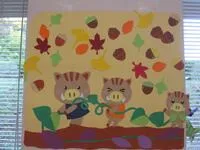 写真：いもほりの壁飾り