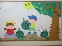 写真：すいかと3人