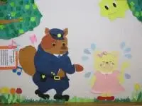 写真：いぬのおまわりさんとないているこねこ