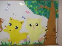 写真：きつね ねこの飾り