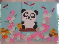 写真：コスモスの壁飾り