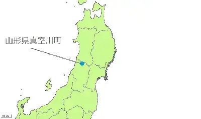 地図：山形県真室川町の位置