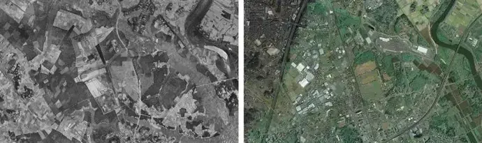 写真：大井沢地区大原農場の比較