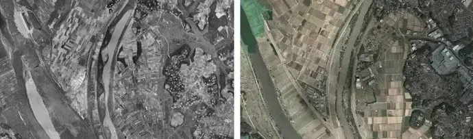 写真：菅生沼地区流作農場の比較