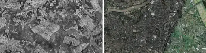 写真：大井沢地区素住台農場の比較