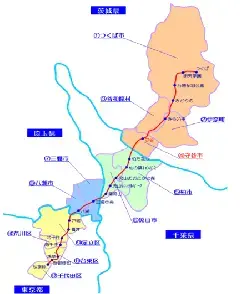 イラスト：つくばエクスプレス沿線図