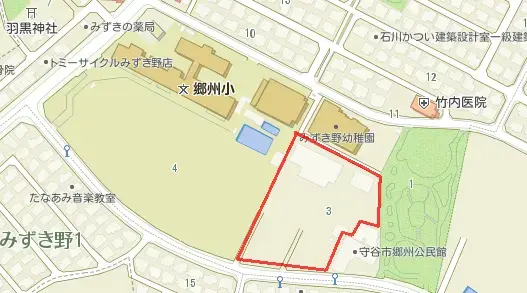 地図：市が購入した土地の位置図