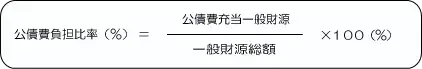 公債費負担比率（%）＝公債費充当一般財源÷一般財源総額×100（%）