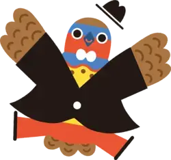 イラスト：飛び跳ねる守谷市イメージキャラクター