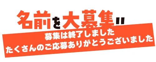 名前を大募集！！募集は終了しました　たくさんのご応募ありがとうございました