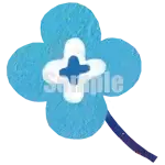 イラスト：水色の花B