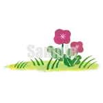 イラスト：花と芝生A