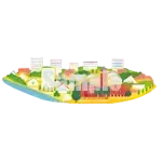 イラスト：街並み