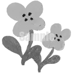 イラスト：水色の花A