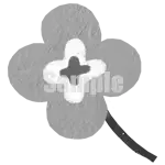 イラスト：水色の花B