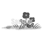 イラスト：花と芝生A