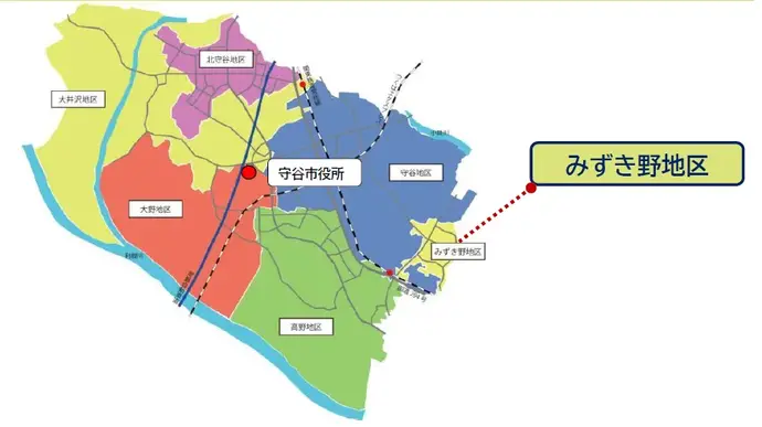 みずき野地区まちづくり協議会対象地区（地図画像）