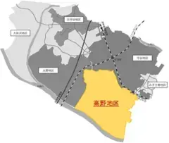 高野まちづくり協議会の範域図です。