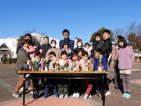 写真：親子参加者集合