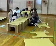 写真：避難テントの設営訓練1