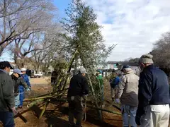 お焚き上げの準備の様子