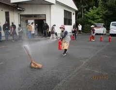 写真：放水訓練