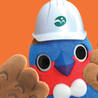 ヘルメットをかぶったこじゅまるの画像