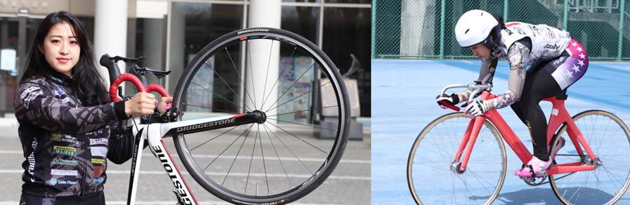戸邉香奈実さんと自転車、練習中の様子